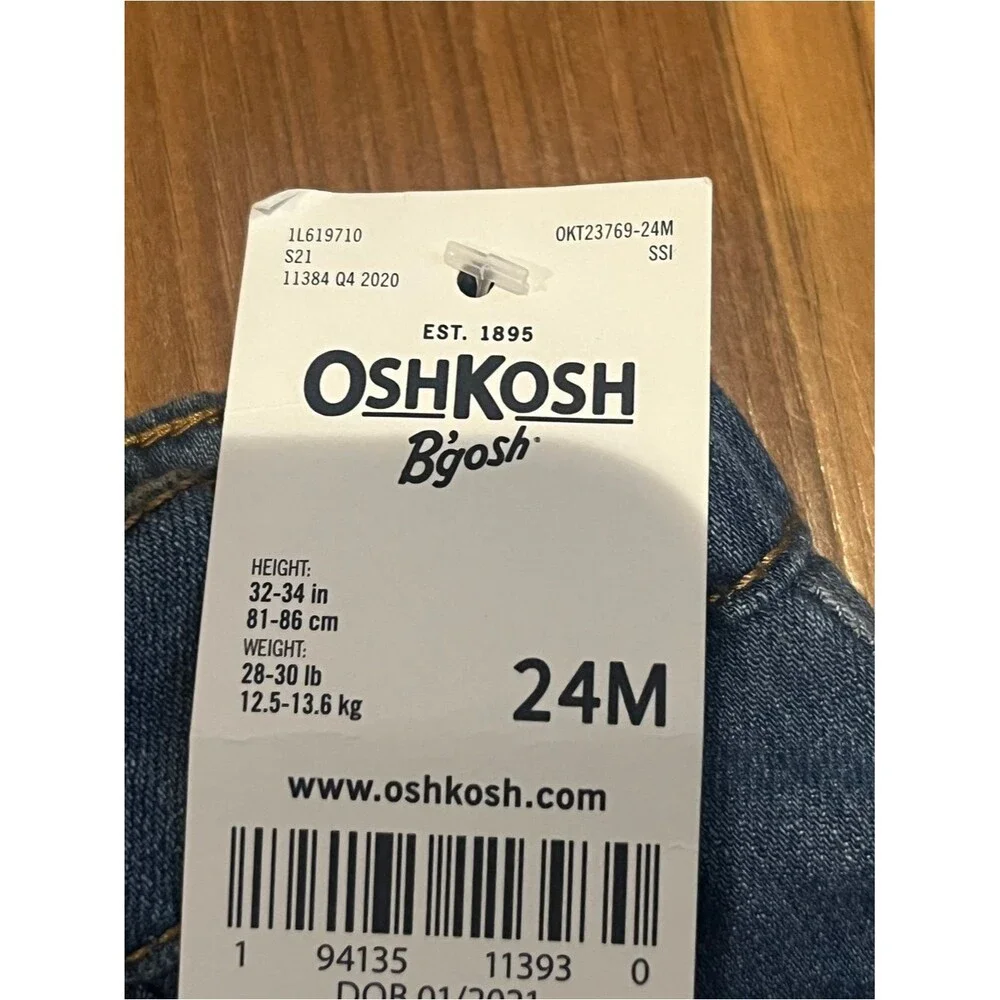 NWT OshKosh B'gosh Toddler Girl Ruffle Denim Skirt Blue Jean Mini Size 24M